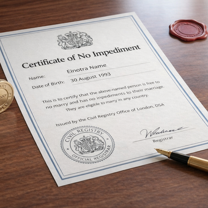 Certificate of No Impediment